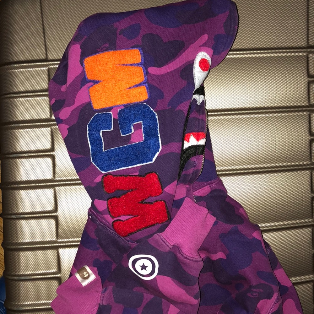 BAPE WGM PURPLE ZIP UP HOODIE